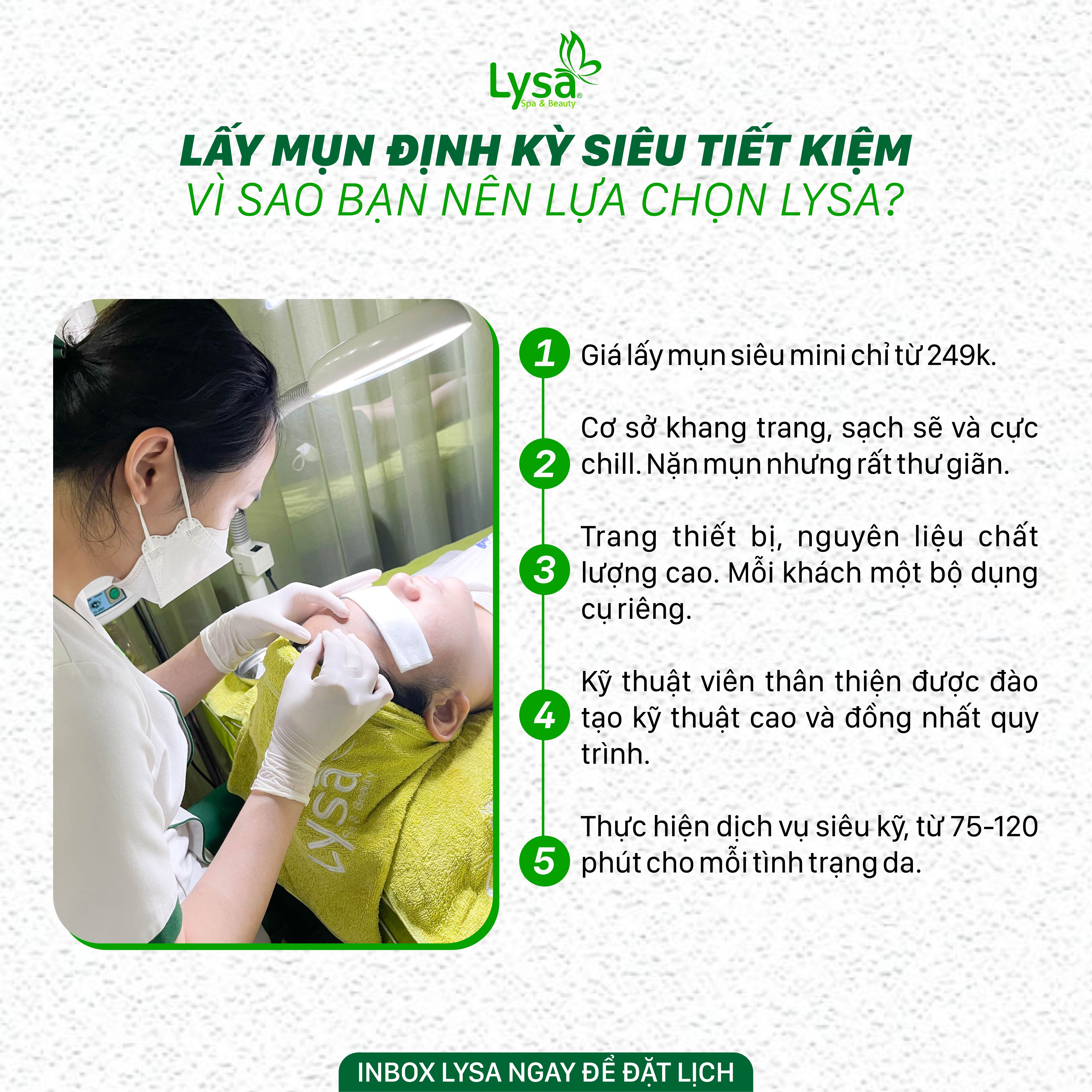 Top 10 lí do nên chọn Lysa Spa để gửi gắm làn da mụn Top 10 lí do nên chọn Lysa Spa để gửi gắm làn da mụn